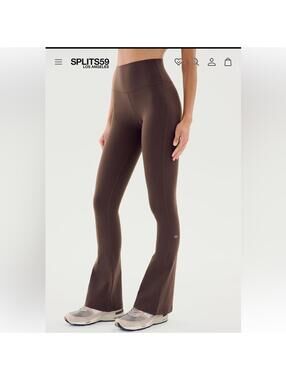 Splits59 Raquel  Dark Chocolate High Waisted Flared Legging
